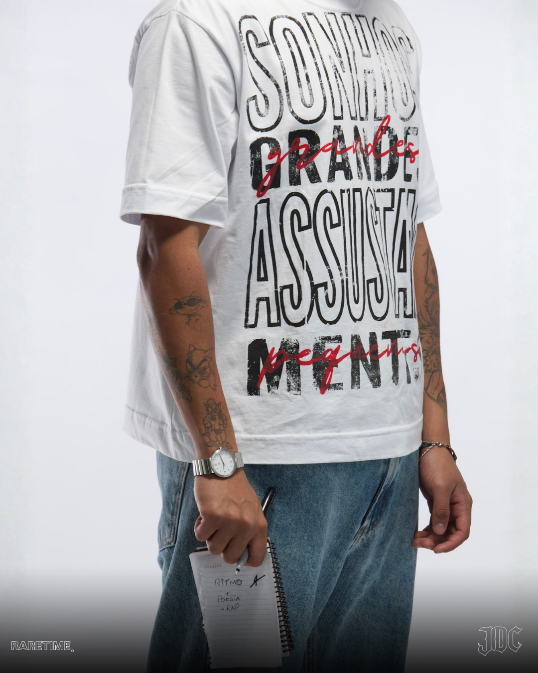 Camiseta Boxy - collab JDC & RARETIME - SONHOS GRANDES