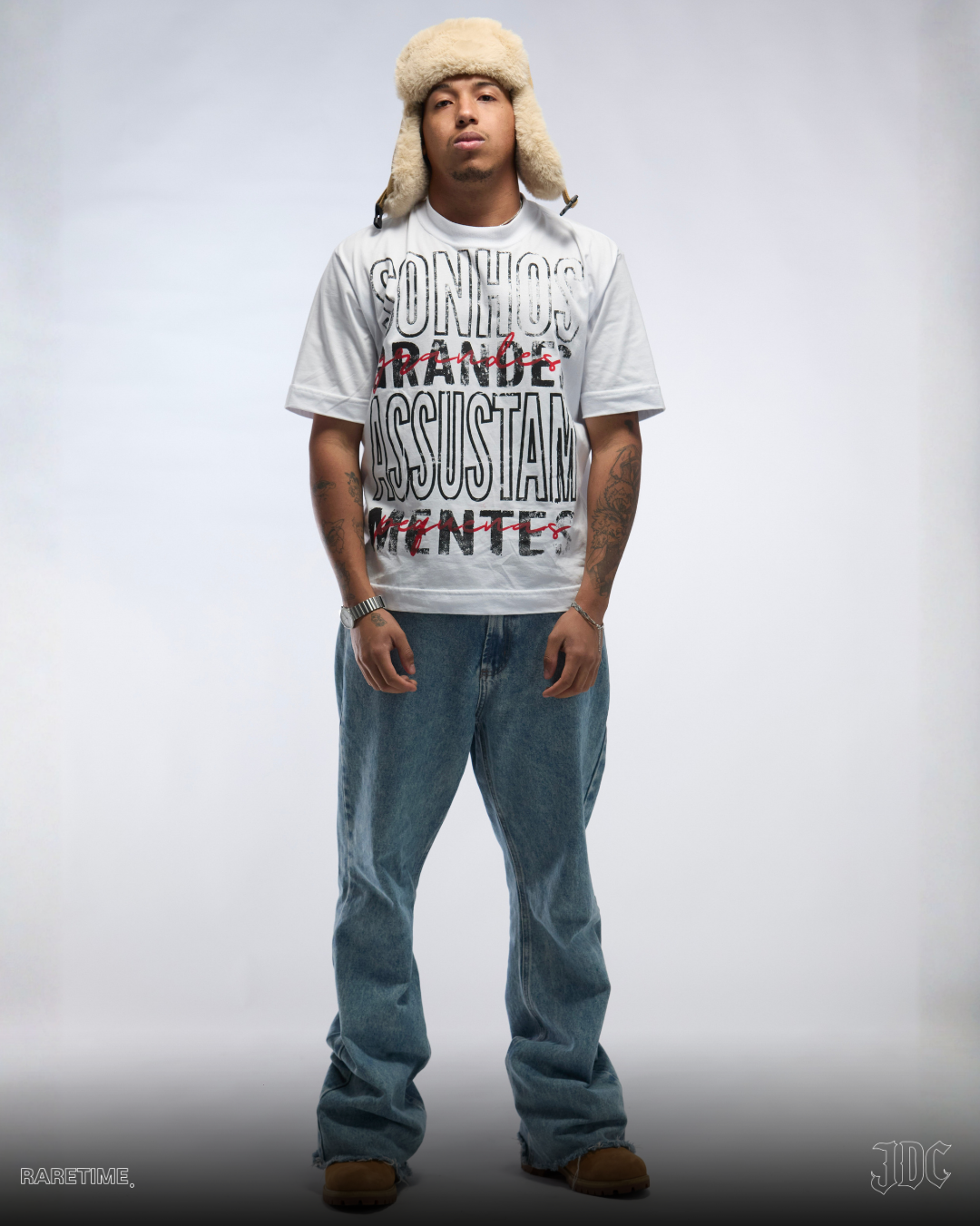 Camiseta Boxy - collab JDC & RARETIME - SONHOS GRANDES