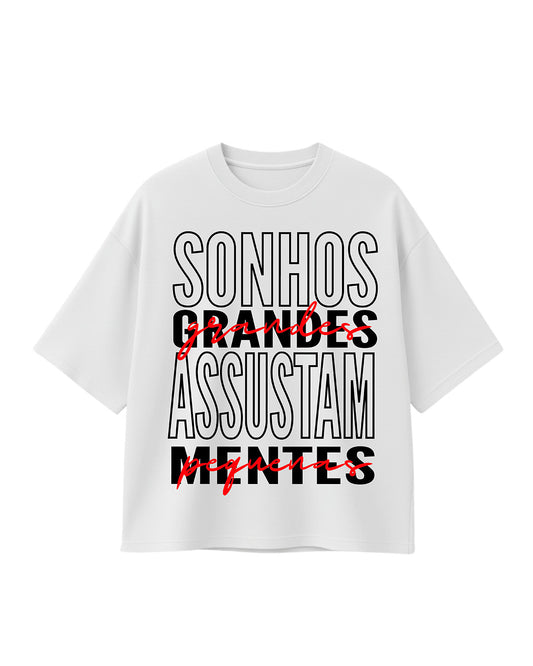 Camiseta Boxy - collab JDC & RARETIME - SONHOS GRANDES